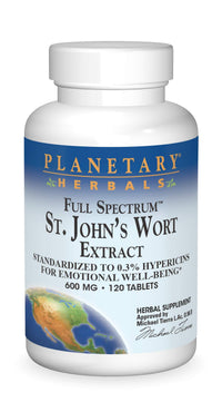 Thumbnail for Planetary Herbals St. John's Wort Extract Full Spectrum 600mg, For Emotional Well-Being