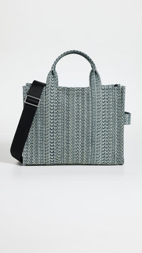 Thumbnail for Marc Jacobs Women's The Medium Tote, Sun Faded Denim, Green, Graphic, One Size