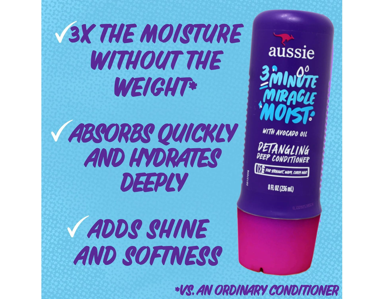 Aussie 3 Minute Miracle Deeeep Moist Treatment 8oz (3 Pack)