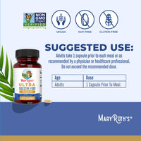Thumbnail for MaryRuth Organics Ultra Digestive Enzymes Capsules | Up to 2 Month Supply | Supplement for Gut Health Support | Digestion & Immune Support with Amylase | Lipase & Lactase | Vegan | 60 Count