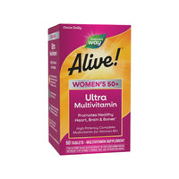 Thumbnail for Nature’s Way Alive! Ultra Potency Multivitamin for Women 50 Plus, Complete High Potency Formula with Vitamin D3, C, E, Methylated B12, Supports, Heart, Brain, and Bone Health*, 60 Tablets