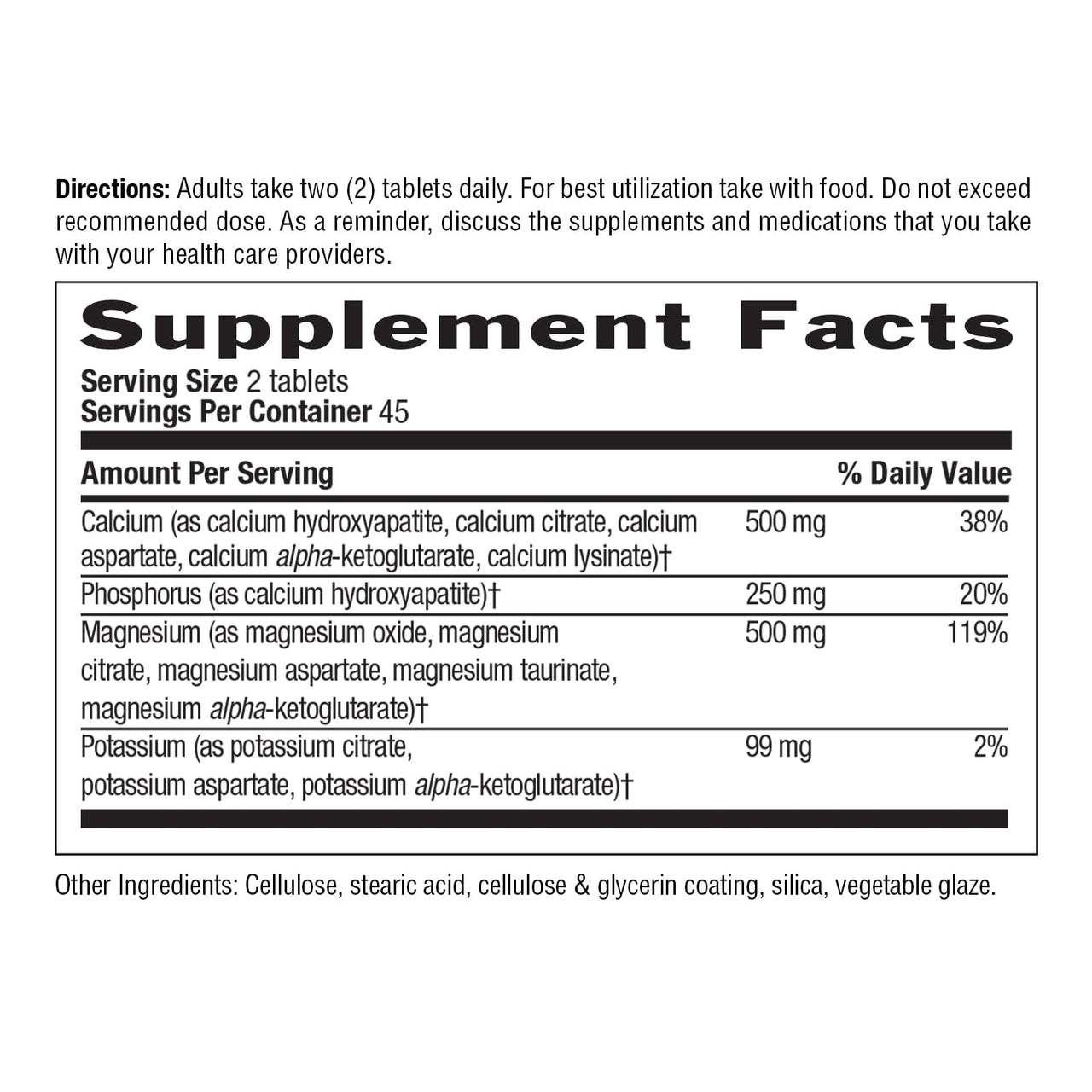 Country Life Target Mins - Calcium Magnesium Potassium, 500mg/500mg/99mg per 2 Tablets - 90 Tablets