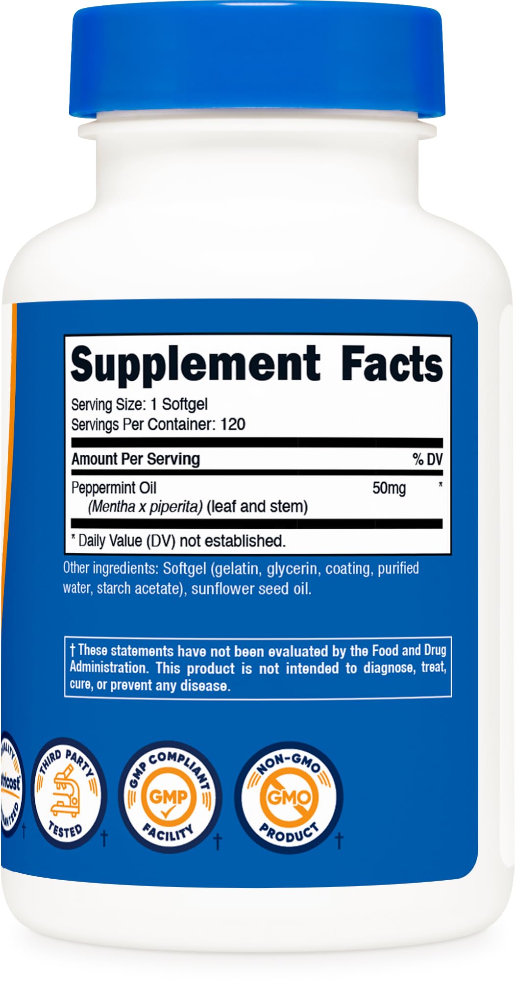 Nutricost Peppermint Oil Softgels (120 SFG) (50 MG) - Gluten Free, Third Party Tested and GMO Free