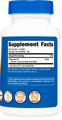 Thumbnail for Nutricost Peppermint Oil Softgels (120 SFG) (50 MG) - Gluten Free, Third Party Tested and GMO Free