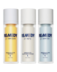 Thumbnail for Remedy The Super Stack Trio | 3-Piece Targeted System | Dark Spots, Pore Size & Healthy Aging Treatments | Retinol, Salicylic Acid, Niacinamide, Peptides | Created by Dermatologist Dr. Shah | Vegan