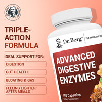 Thumbnail for Dr. Berg Advanced Digestive Enzymes with Apple Cider Vinegar - Includes Digestive Health Ingredients Like Betaine Hydrochloride (HCI), Ginger Root & Peppermint Leaf - 180 Capsules