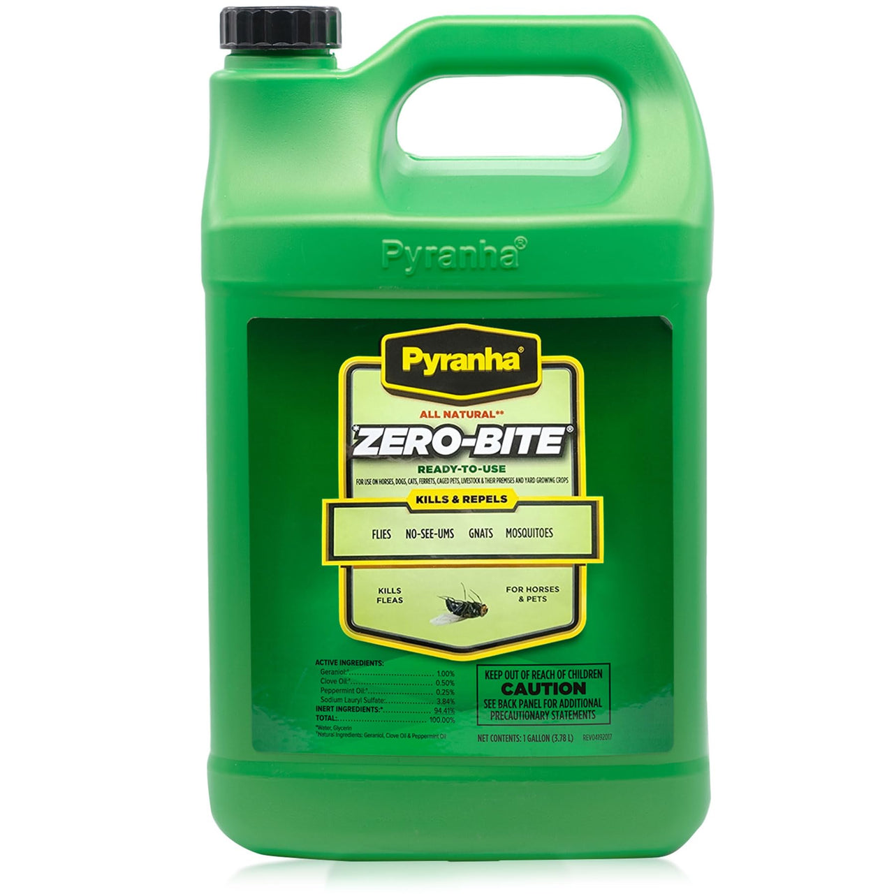 PYRANHA Zero-Bite All Natural Fly Spray - Ready to Use Water Based Repellent for Horses, Dogs, Cats, Ferrets, Caged Pets, Livestock | Repels Flies, Gnats, Mosquitoes, No-See-UMS