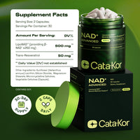 Thumbnail for Cata-Kor Liposomal NAD Supplement with Resveratrol – NMN Supplement Alternative – Third-Party Tested – 30-Day Supply – Advanced NAD+ Resveratrol