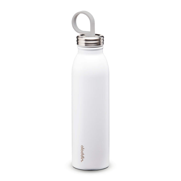 Aladdin Chilled Thermavac Stainless Steel Water Bottle 0.55L Snowflake White – Insulated Metal Water Bottle - Keeps Cold for 9 Hours - BPA-Free Thermos Flask - Leakproof - Dishwasher Safe