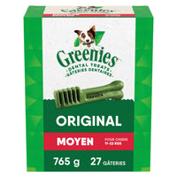 Thumbnail for Greenies Veterinarian-Recommended Adult Natural Dental Dog Treats Regular Size, Dog Dental Chews, Original Flavor, 27 oz. Pack, 27 Count
