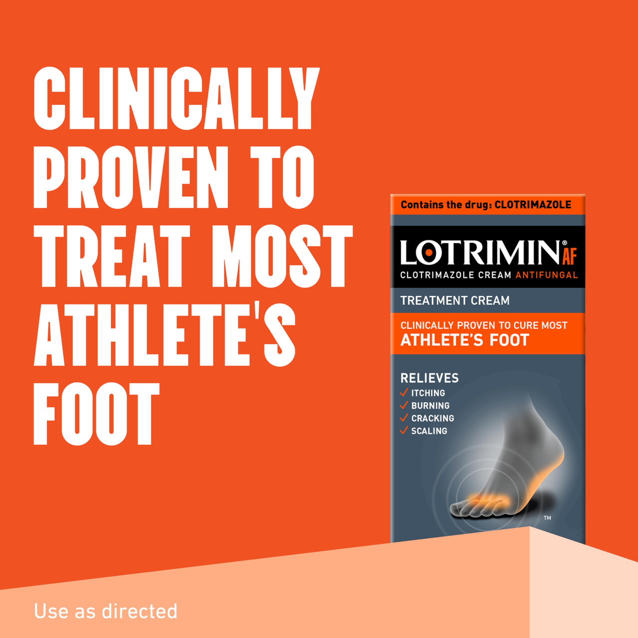 Lotrimin AF Cream: Athlete's Foot 1% Clotrimazole Antifungal Treatment, Clinically Proven Effective, 1.1 Ounce (New Look)