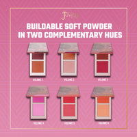 Thumbnail for Juvia's Place Blushed Duo Blush Volume4 - Two Tone Pigmented Buildable Pressed Mineral Powder - Rosy Natural Cheeks Matte Fresh Finish for All Skin Color
