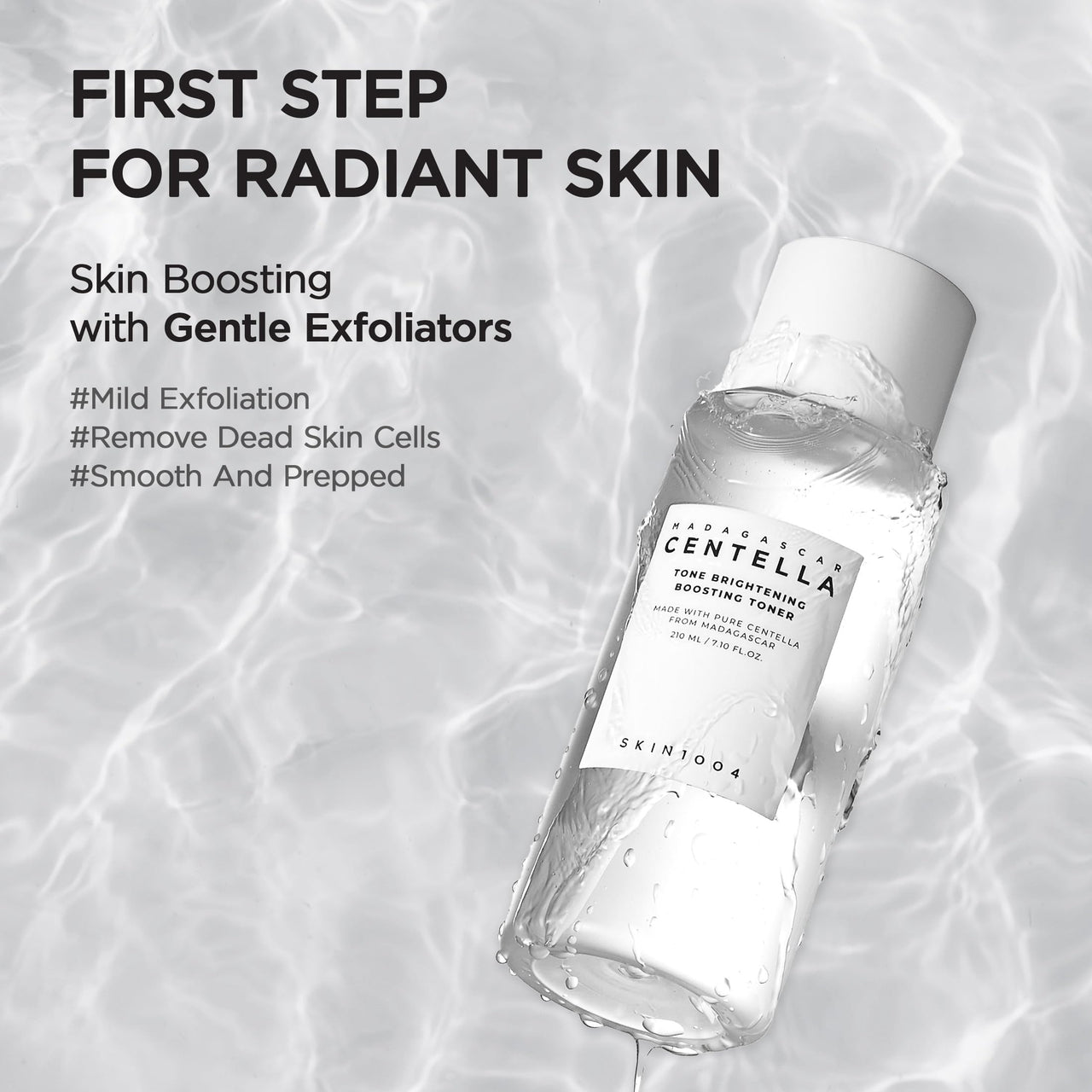 SKIN1004 Tone Balancing Boosting Toner, Korean Face Toner for Dark Spot, Centella Toner with Niacinamide & MadeWhite, Gentle Exfoliating, Radiant Skin, Daily Korean Skin Care, 7.10 fl.oz / 210ml