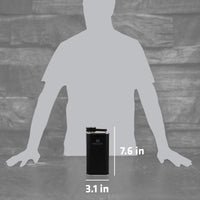 Thumbnail for Stanley Classic Easy Fill Wide Mouth Flask 8 oz | Leakproof Hip Flask | Hinge Connected Never Lose Cap | Insulated Stainless Steel Liquor Flask | BPA-Free | Matte Black