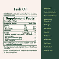Thumbnail for Nature's Bounty Fish Oil Omega 3 Supplements - Supports Heart Health, 1200 Mg Fish Oil, Omega-3, 200 Softgels (Pack of 1)