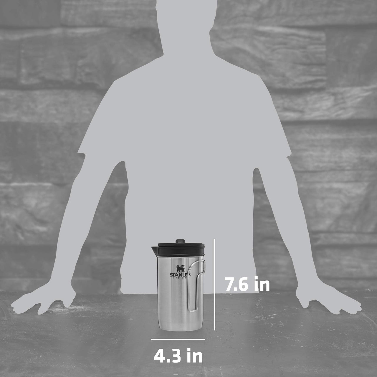STANLEY All In One French Press Coffee Maker 32 oz | 5 Minute Brew, 4 Hours Hot | Mesh Filter for Coffee Grounds | Insulated Stainless Steel French Press | BPA-Free | Stainless