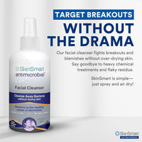 Thumbnail for SkinSmart Antimicrobial Facial Cleanser for Breakouts & Blemishes; Hypochlorous Acid Formula Targets Bacteria to Reduce Skin Irritation and Flush Pores Clean, 8 oz Spray, All Ages & All Skin Types