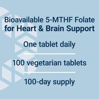 Thumbnail for Life Extension Optimized Folate – L-methylfolate – Heart & Brain Support, Healthy Homocysteine Levels – Non-GMO, Gluten-Free, Vegetarian – 1700 mcg DFE, 100 Vegetarian Tablets