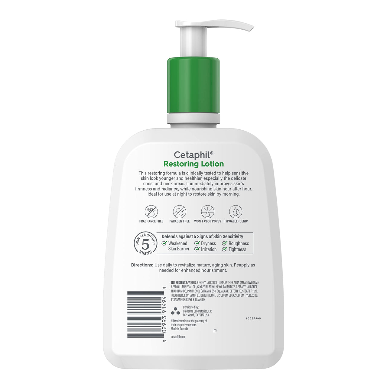 Cetaphil Restoring Body Lotion with Antioxidants for Aging Skin, Great for Neck and Chest Areas, Fragrance and Paraben Free, Suitable for Sensitive Skin 16 oz. Bottle