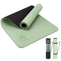 Thumbnail for Yoga Mat Non Slip, Eco Friendly Fitness Exercise Mat with Carrying Strap,Pro Yoga Mats for Women,Workout Mats for Home, Pilates and Floor Exercises (Matcha Green/Black, Thickness-6mm)