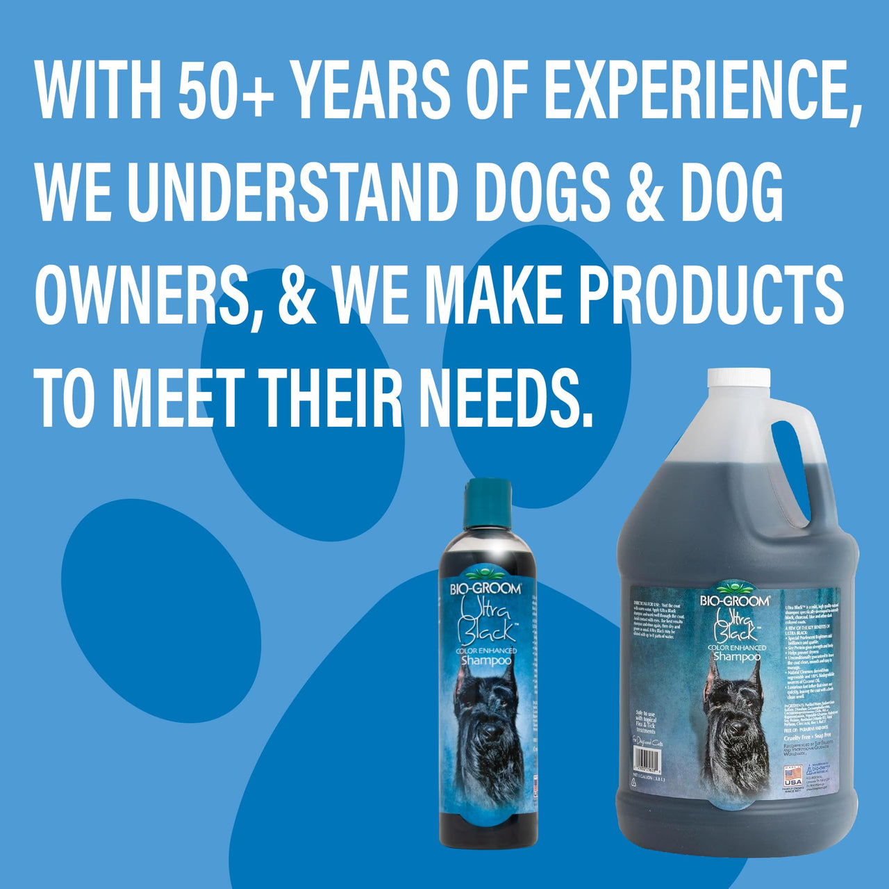 Bio-Groom Ultra-Black Dog Shampoo - Color Enhancing Pet Shampoo, Dog Bathing Supplies, Puppy Wash, Grooming Supplies, Cruelty-Free, Made in USA, Coat Brightener - 1 Gallon