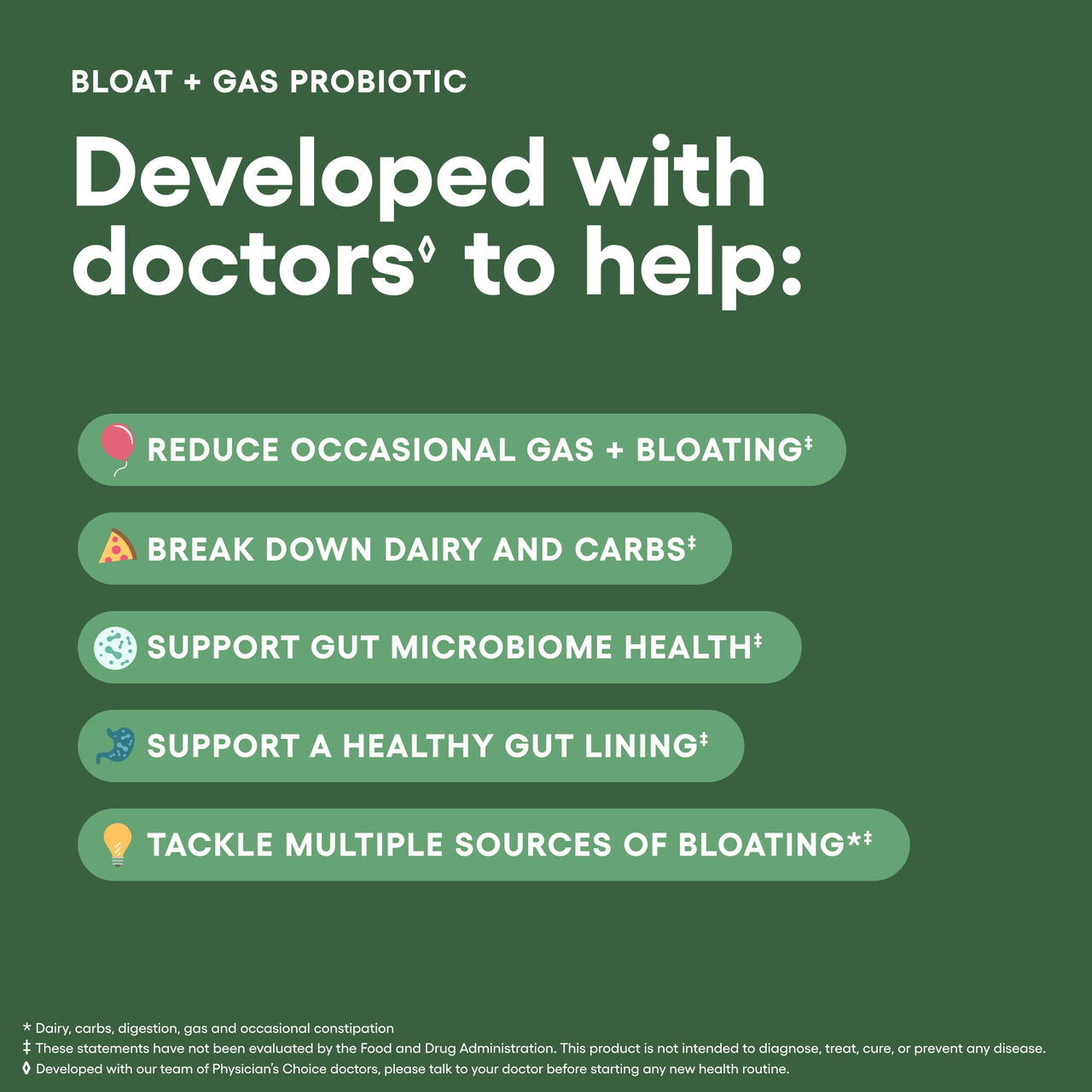 Physician's CHOICE Daily Bundle: 60 Billion Probiotic + Bloat & Gas Probiotic + Fiber Gummies + Digestive Enzymes