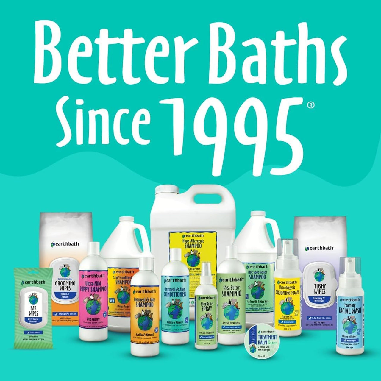 earthbath Hypo-Allergenic Grooming Wipes - Fragrance Free Aloe Vera, Vitamin E, Gentle on Sensitive Skin, Good for Dogs & Cats - Handily Clean Your Pets' Dirty Paws & Undercoat - 100 Count, Pack of 1