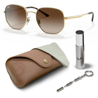 Thumbnail for Ray-Ban RB3682 Square-Round Shaped Non-Polarized Sunglasses for Men & Women – Includes Official RAYBAN Eyewear Kit – Ideal Formal & Casual Wear Sunglasses – Gradient Brown Lens