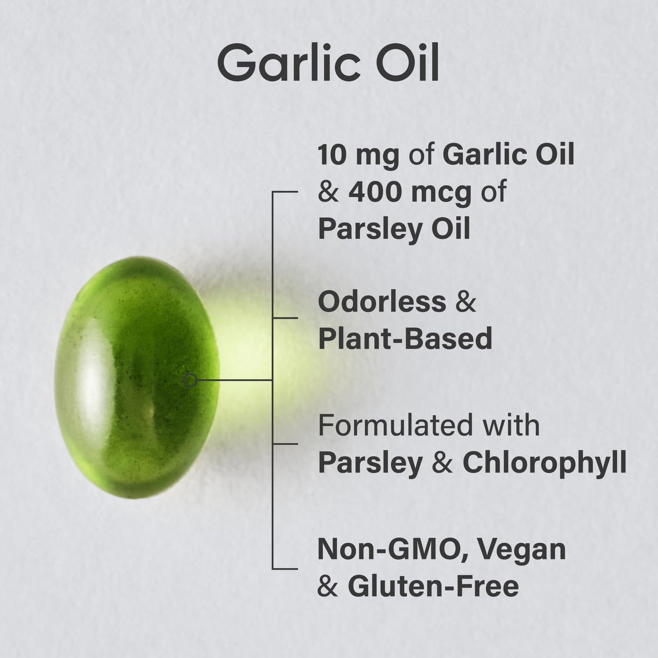 Sports Research® Odorless Garlic Oil Pills with Parsley & Chlorophyll - Vegan Certified · Non-GMO · Gluten Free - 150 Plantgel Capsules