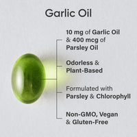 Thumbnail for Sports Research® Odorless Garlic Oil Pills with Parsley & Chlorophyll - Vegan Certified · Non-GMO · Gluten Free - 150 Plantgel Capsules