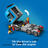 Thumbnail for LEGO City Car Transporter Truck with Sports Cars Building Toy Set - Semi Truck Toy with Carrier & Trailer for Boys & Girls, Ages 7+ - Gift Idea for Kids - 60408
