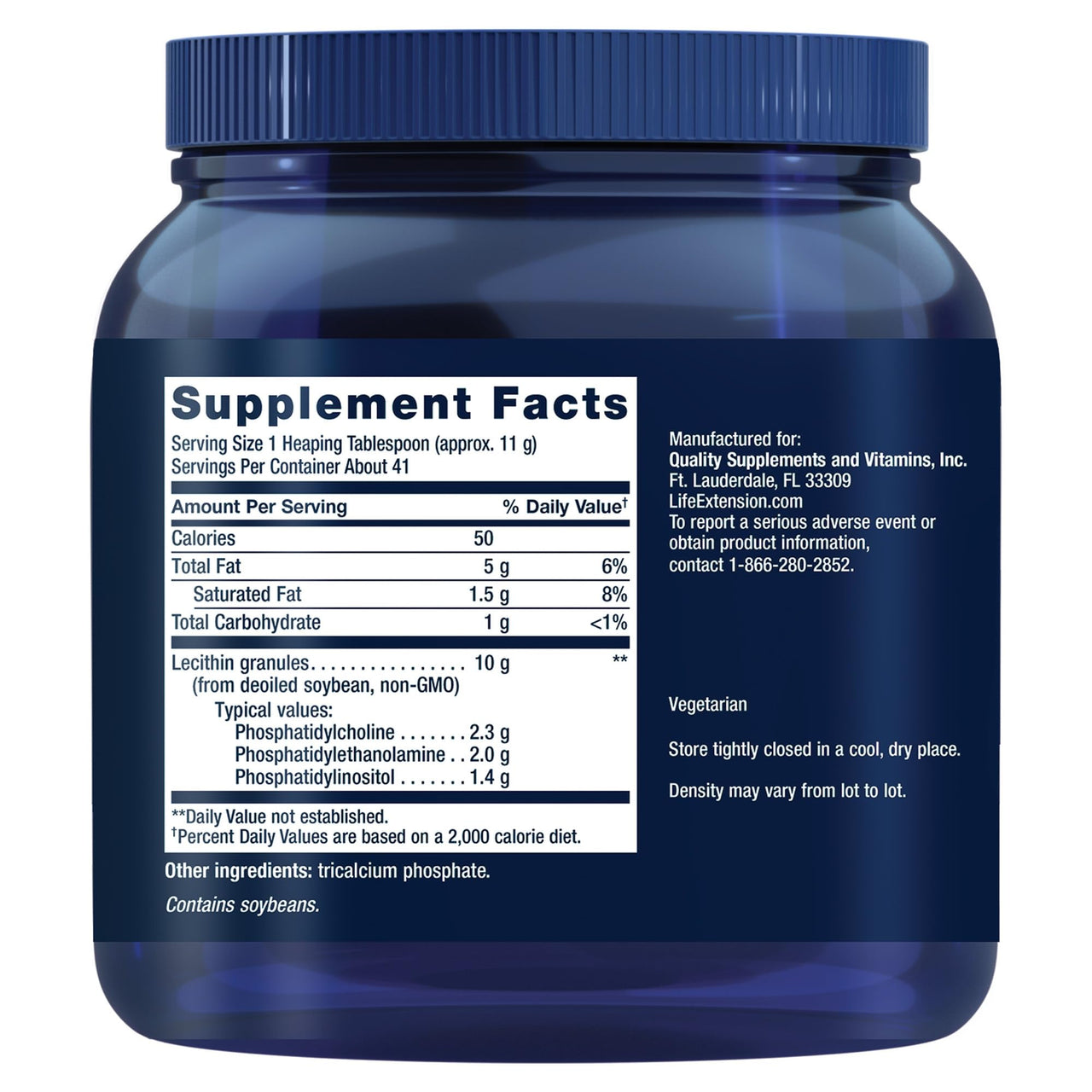 Life Extension Lecithin, Promotes Healthy Cell Structure and Function in The Brain, Gluten Free, Non-GMO, Vegetarian, 454 Grams