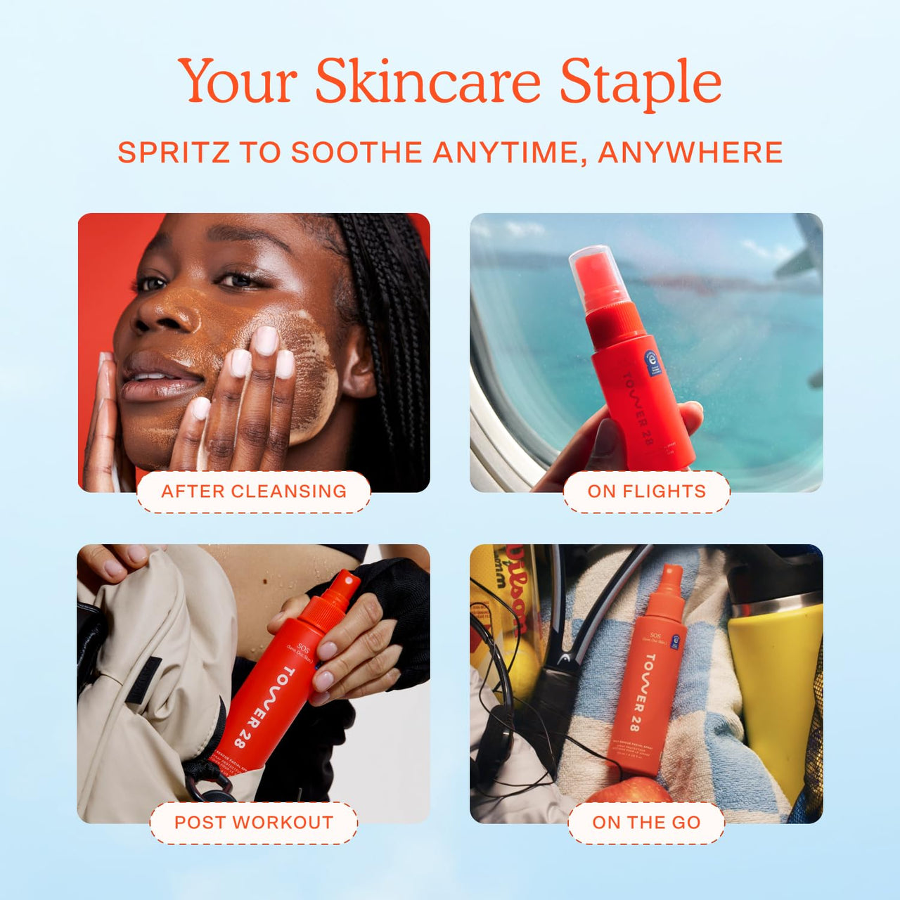 Tower 28 SOS Daily Rescue Facial Spray - Hypochlorous Acid Spray to Help Reduce Redness, Calm Irritation + Alleviate Flare-Ups - Soothing + Purifying Face Toner - Everyday Skin Care Essential (4 oz)