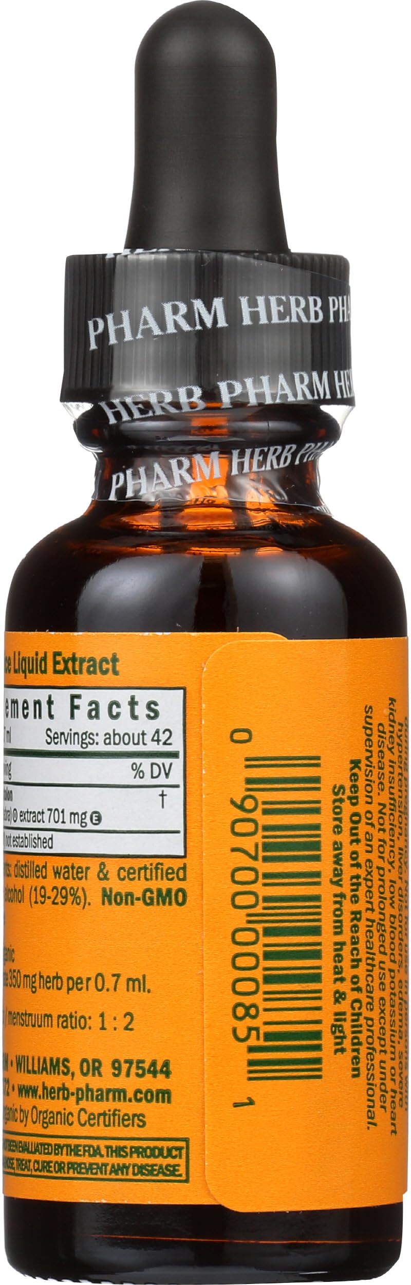 Herb Pharm Certified Organic Licorice Liquid Extract for Endocrine System Support - 1 Ounce (DLIC01)