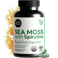 Thumbnail for Atlantic Naturals Sea Moss with Spirulina Superfood Capsules - Multivitamin Supplement Supports Healthy Iron and Immune Health, Alternative to Seamoss Gel and Powder - Irish Sea Moss Capsules (120 ct)