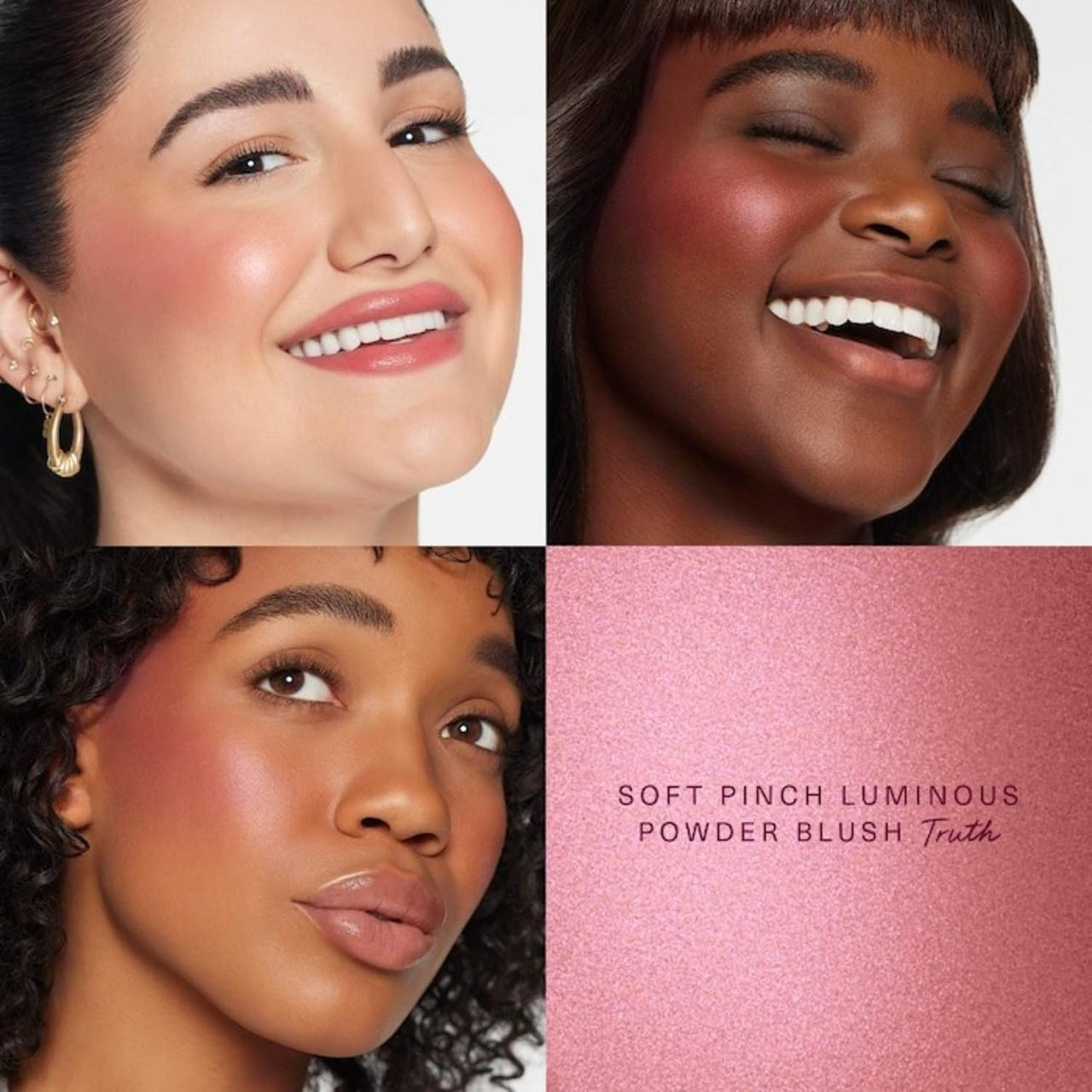 Rare Beauty Soft Pinch Luminous Powder Blush - Truth Radiant Mauve Maroon, 0.098 oz/2.8 g, Palette