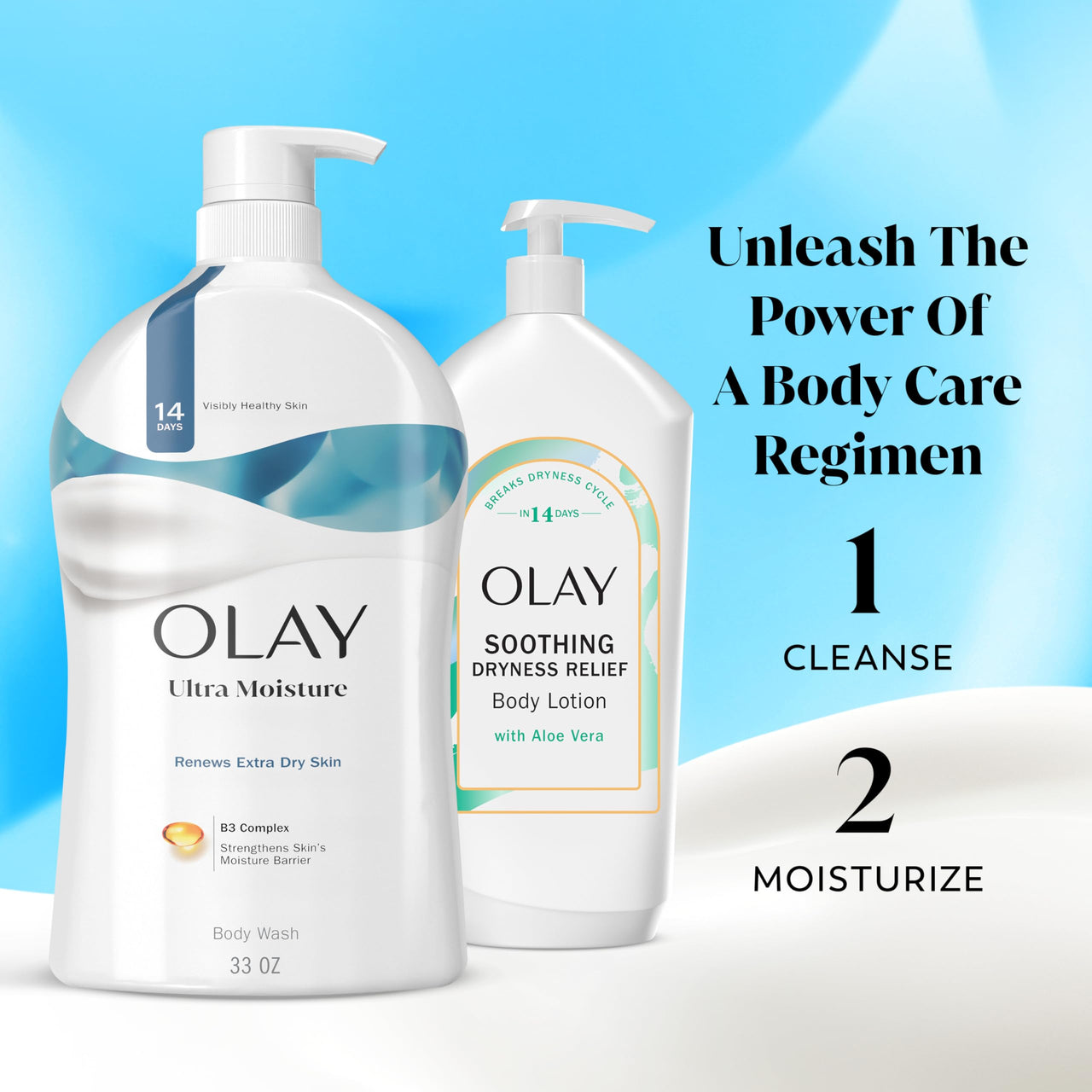 Olay Body Wash for Women, Ultra Moisture, For Extra Dry Skin, 24hr Moisturizing, Hydrating & Refreshing, B3 Vitamin Complex, Free of Parabens & Phthalates, Scented, 33 fl oz