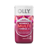 Thumbnail for OLLY Ultra Women's Multi Softgels, Overall Health and Immune Support, Omega-3s, Iron, Vitamins A, D, C, E, B12, Daily Multivitamin, 30 Day Supply - 60 Count