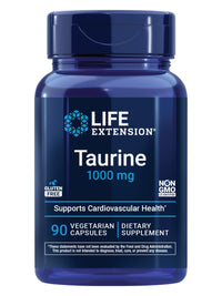 Thumbnail for Life Extension Taurine, Pure Taurine Amino Acid Supplement, Heart, Liver and Brain Health, Longevity, Muscle and Exercise, 1000 mg dose, Non-GMO, Gluten-Free, Vegetarian, 90 Vegetarian Capsules