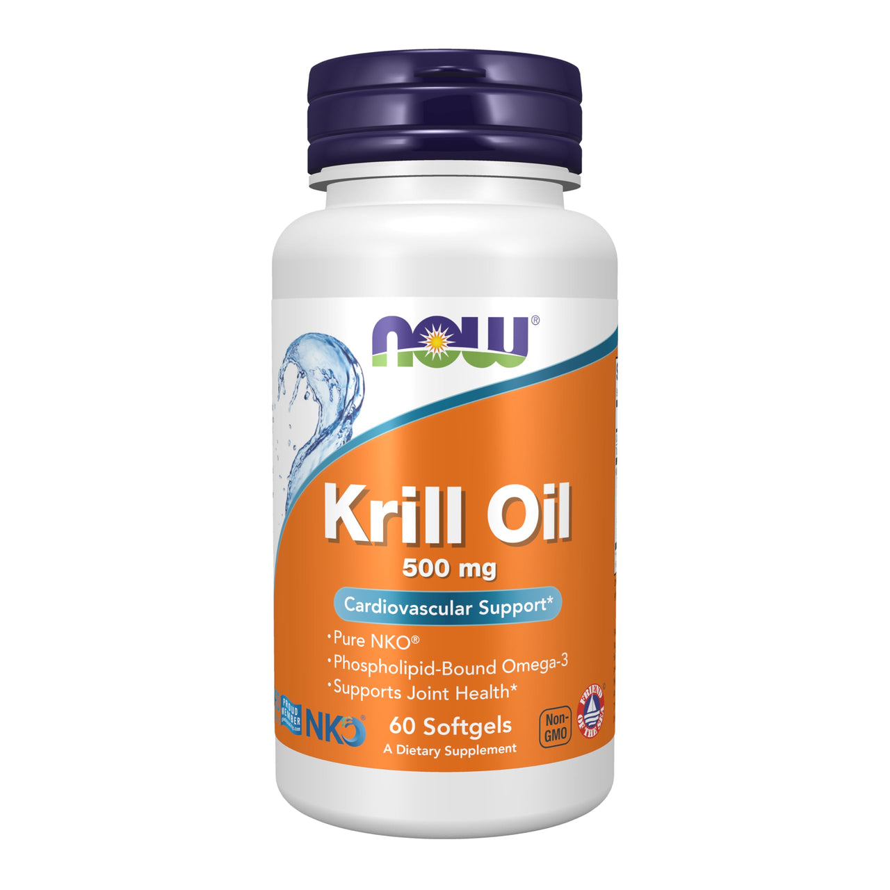 NOW Foods Supplements, Neptune Krill Oil 500 mg, Phospholipid-Bound Omega-3, Cardiovascular Support*, 60 Softgels