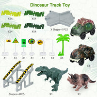 Thumbnail for Dinosaur Toys,Create A Dinosaur World Road Race,Flexible Track Playset and 2 pcs Cool Dinosaur car for 3 4 5 6 Year & Up Old boy Girls Best Gift