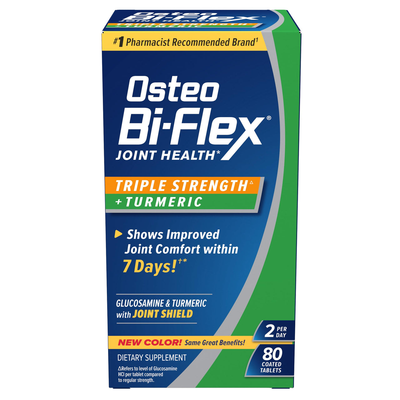 Osteo Bi-Flex Triple Strength Glucosamine Supplement with Turmeric Extract, Improve Joint Function, Antioxidant Power, 80 Coated Tablets