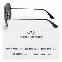 Thumbnail for Ray-Ban RB3025 Classic Total Black Collection Polarized Aviator Shape Sunglasses With Eyewear Kit Bundle - Adjustable Nose Pads - Casual Wear Retro Sunglasses