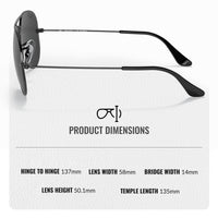Thumbnail for Ray-Ban RB3025 AVIATOR TOTAL BLACK POLARIZED Pilot Shaped Sunglasses for Men & Women – Includes Official Rayban Eyewear Kit – Ideal Formal & Casual Wear Sunglasses – Black Lens