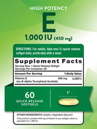 Thumbnail for Nature's Truth Vitamin E Softgels | 1000 IU | 60 Count | Non-GMO & Gluten Free Supplement