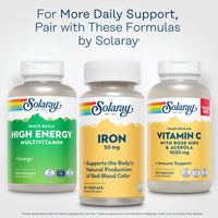 Thumbnail for SOLARAY Iron Capsules 50mg - Iron Supplement for Women and Men w/Parsley and Yellow Dock Root, Supports Body's Natural Production of Red Blood Cells, 60-Day Guarantee, 60 Servings