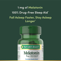 Thumbnail for Nature's Bounty Melatonin, 100% Drug Free Sleep Aid, Promotes Relaxation and Sleep Health, 1mg, 180 Tablets
