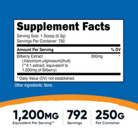 Thumbnail for Nutricost Bilberry Powder 250 Grams - Gluten Free and Non-GMO
