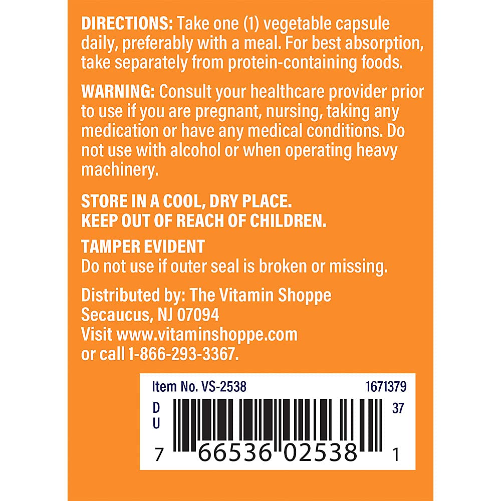 The Vitamin Shoppe L-Tryptophan 500mg - Sleep Quality & Mood Support | Essential Amino Acid | 120 Veggie Capsules | Non-GMO Vegan