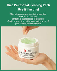 Thumbnail for SNP CICA Panthenol Moisturizing Cream | Overnight Face Cream | Soothing, Moisturizing, and Hydrating Facial Mask with Hyaluronic Acid | Korean Skin Care Overnight Moisturizer | 3.38 Fl Oz